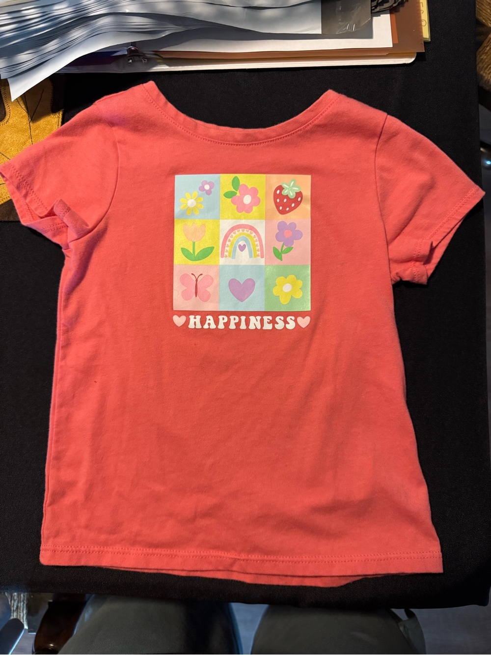 Garanimals Coral Tee with Happiness Grid Graphic